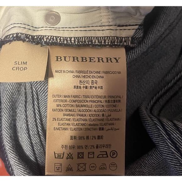 Burberry Women's 30 Blue Denim Slim Crop Straight Leg Jeans EUC - Picture 4 of 4